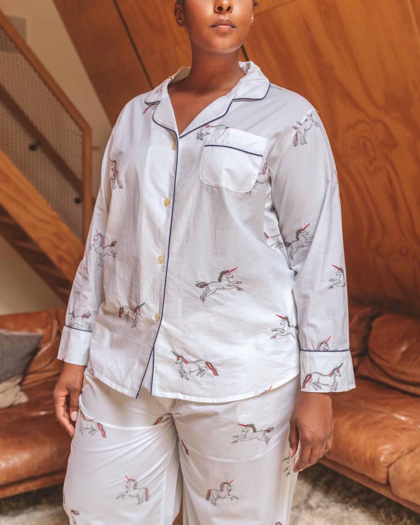 Embroidered Unicorn - Long Sleep Set - Cloud - Printfresh