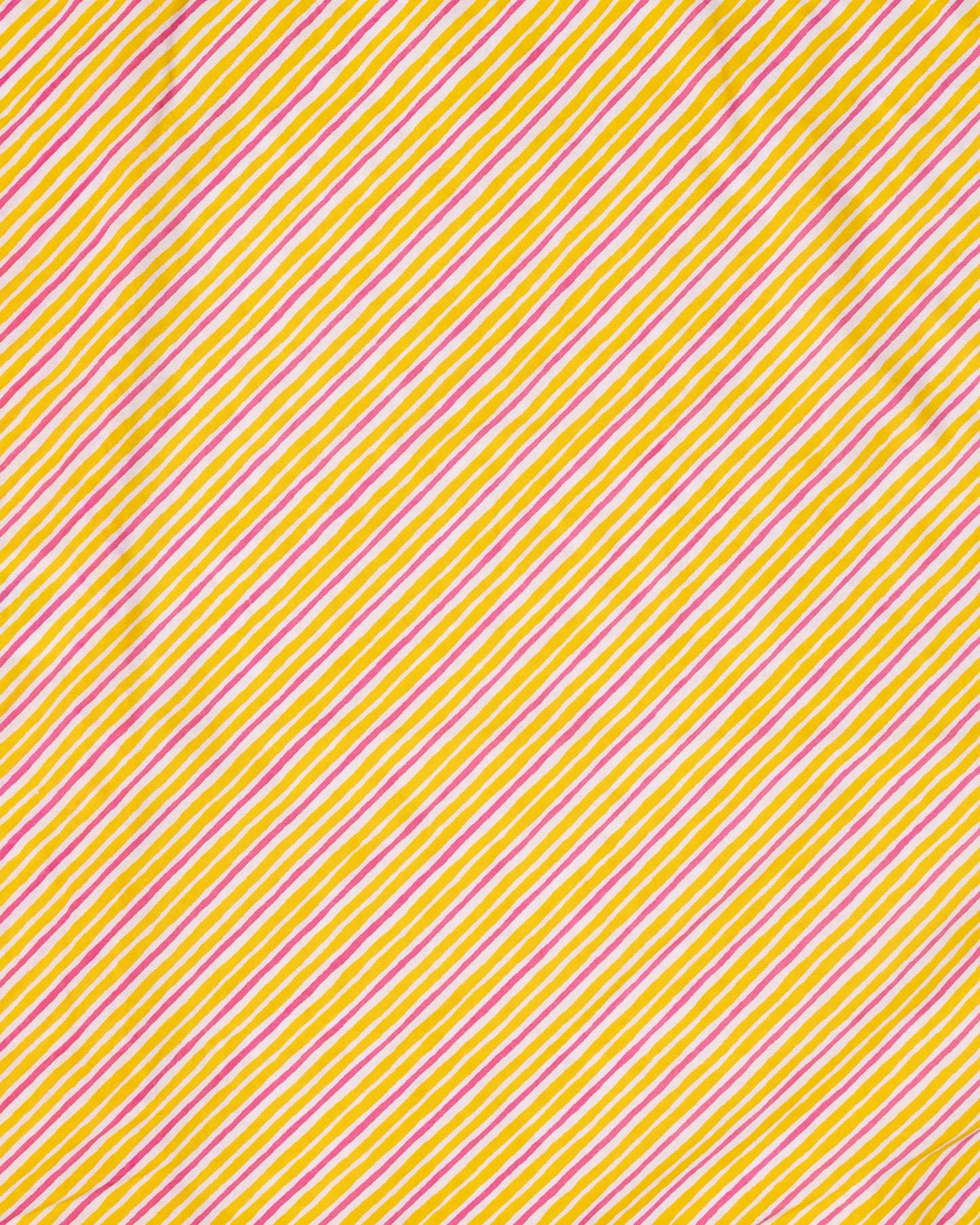 Reversible Weekend Stripes - Kantha Quilt - Pink Marigold - Printfresh