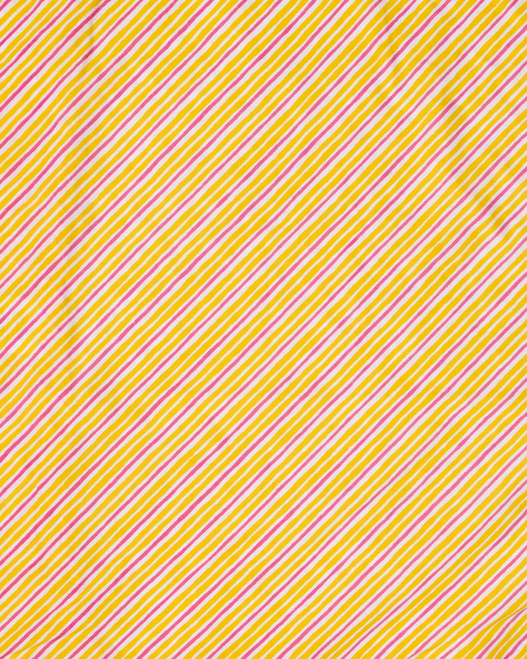 Reversible Weekend Stripes - Kantha Quilt - Pink Marigold - Printfresh