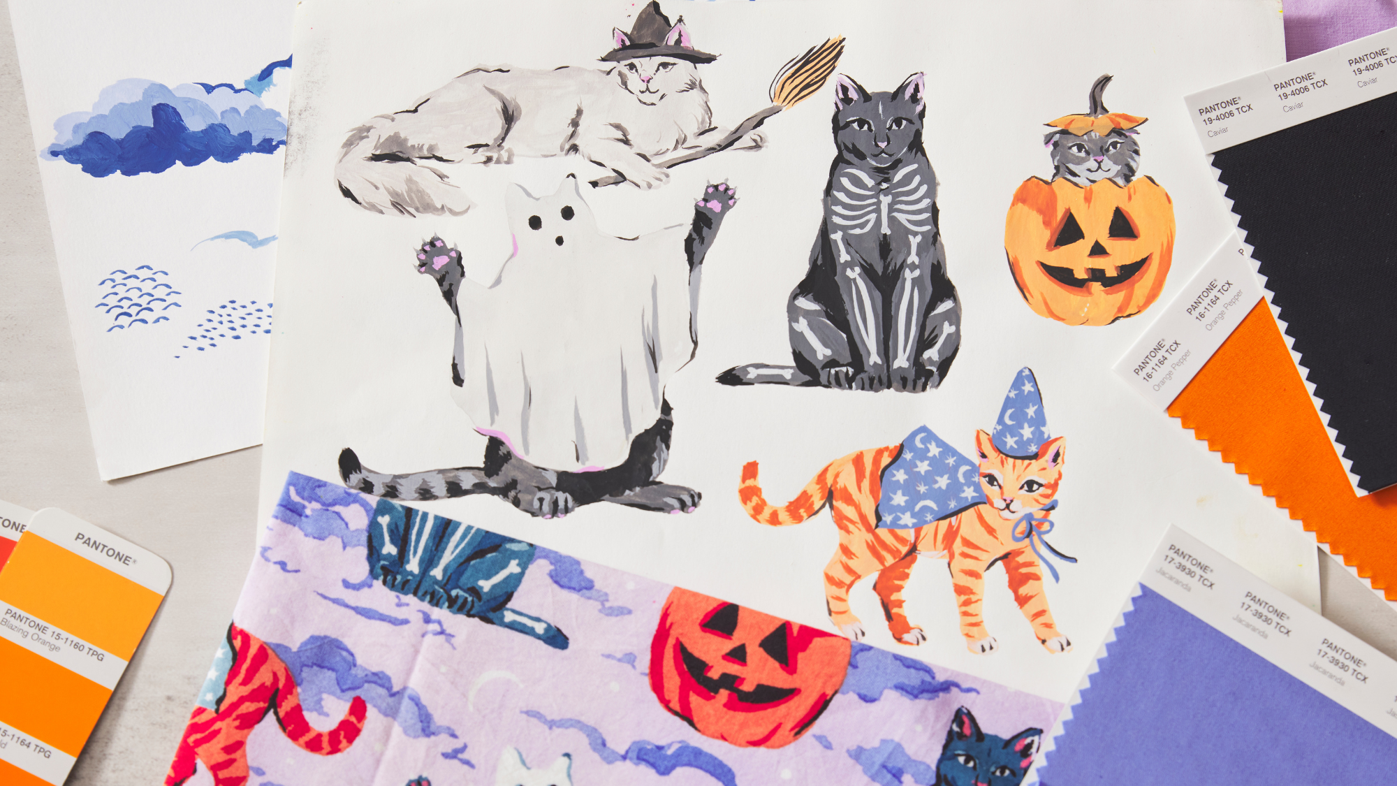 Behind the Print: Halloween House Cats