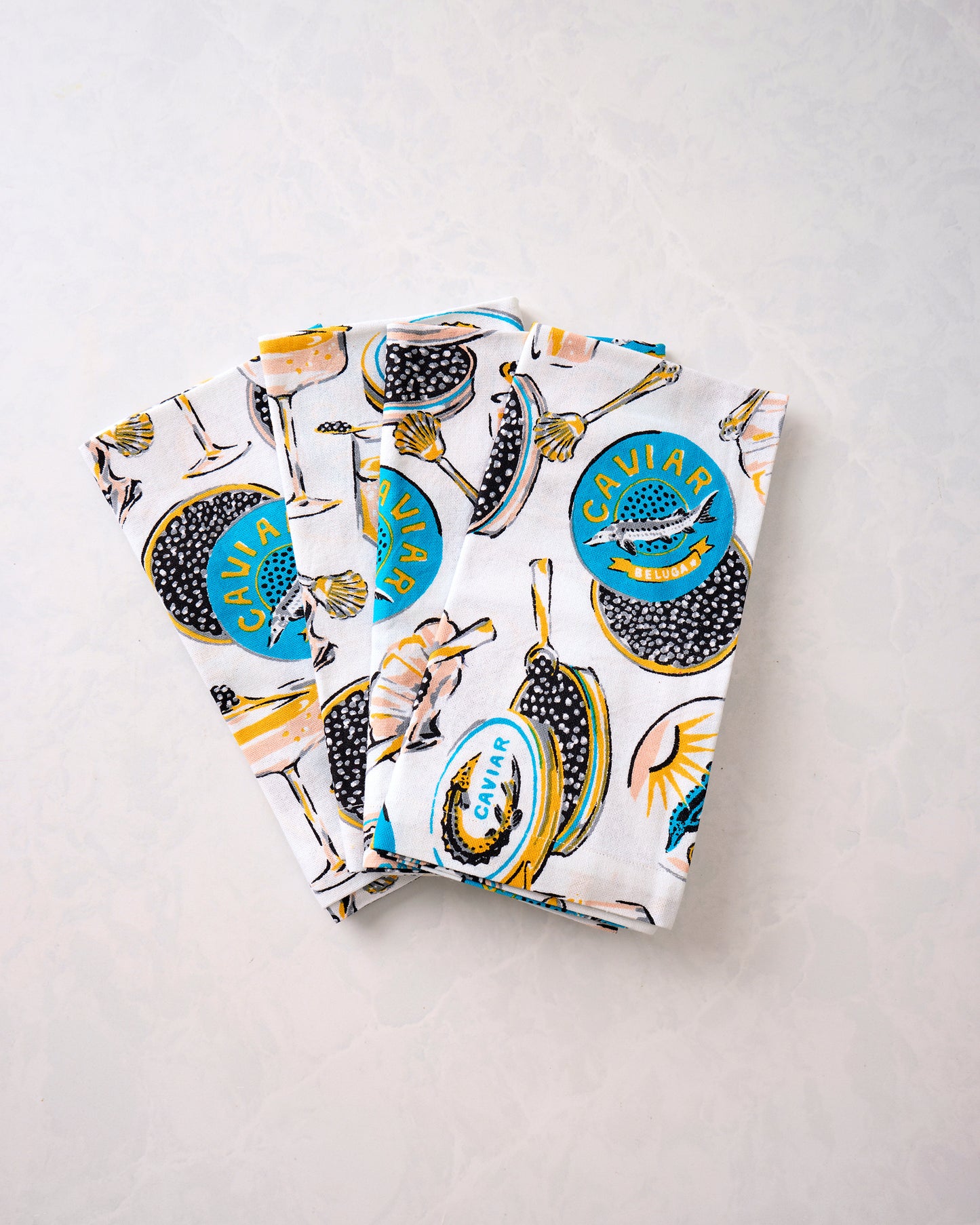 Champagne & Caviar - Dinner Napkins Set of 4 - Cloud - Printfresh