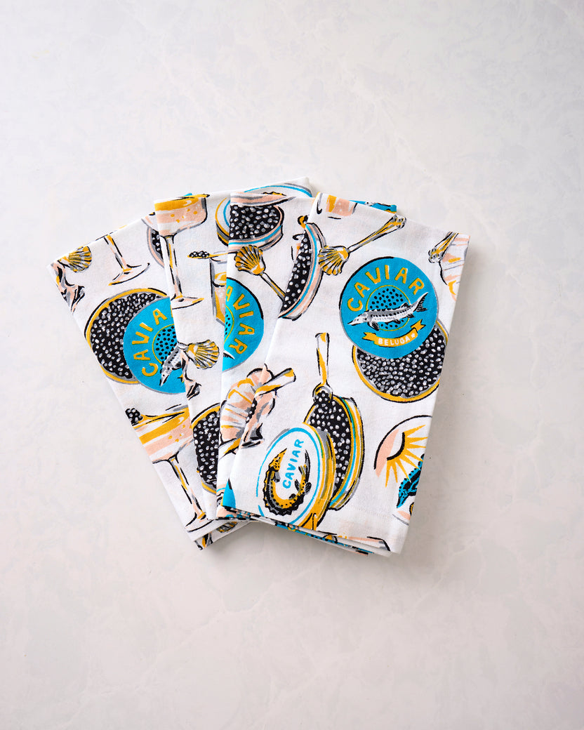 Champagne & Caviar - Dinner Napkins Set of 4 - Cloud - Printfresh