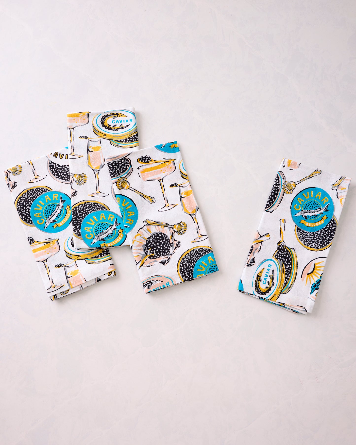 Champagne & Caviar - Dinner Napkins Set of 4 - Cloud - Printfresh