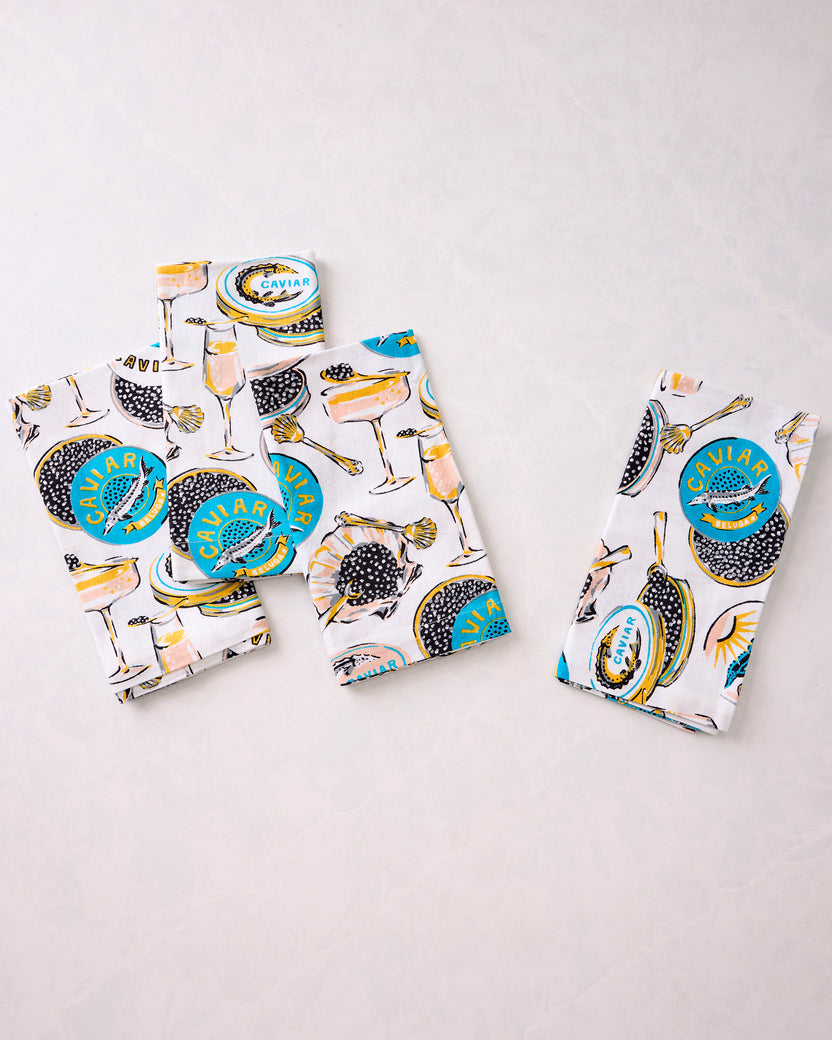 Champagne & Caviar - Dinner Napkins Set of 4 - Cloud - Printfresh