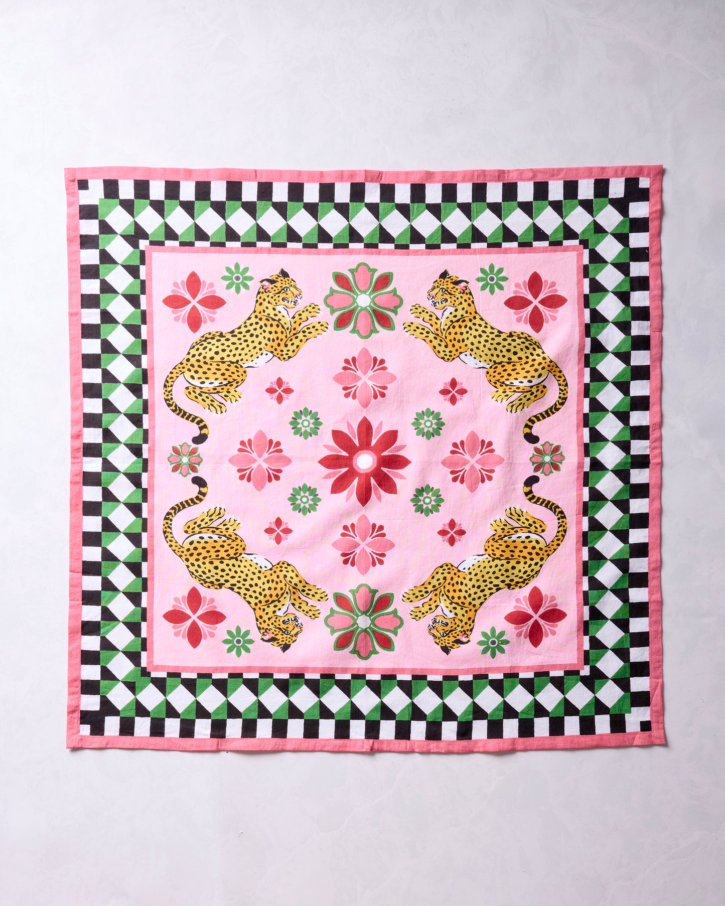 Bagheera Kaleidoscope - Printed Bandana Scarf - Blush - Printfresh