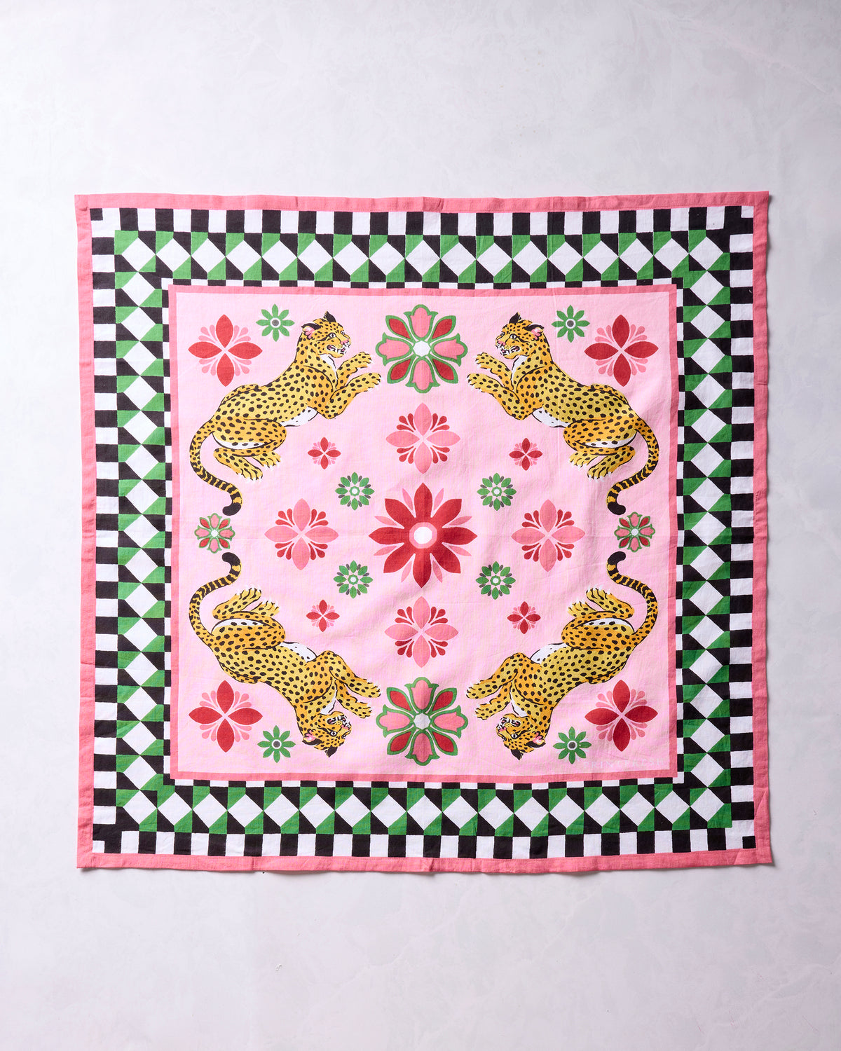Bagheera Kaleidoscope - Printed Bandana Scarf - Blush - Printfresh