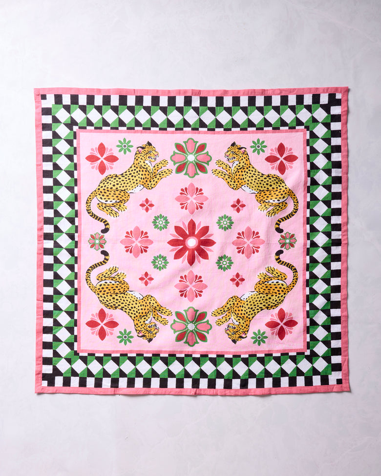 Bagheera Kaleidoscope - Printed Bandana Scarf - Blush - Printfresh