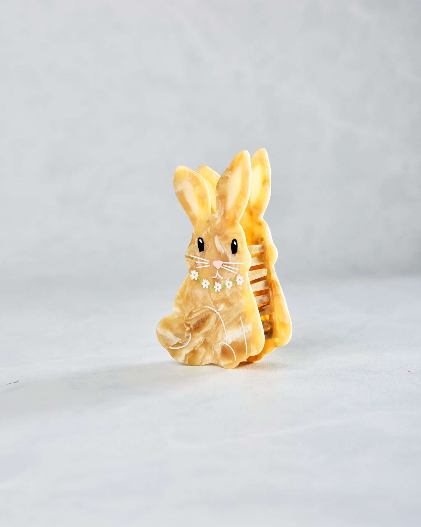 Ivory Combo - Hand Painted Bunny Claw Hair Clip - Solar Eclipse - Printfresh