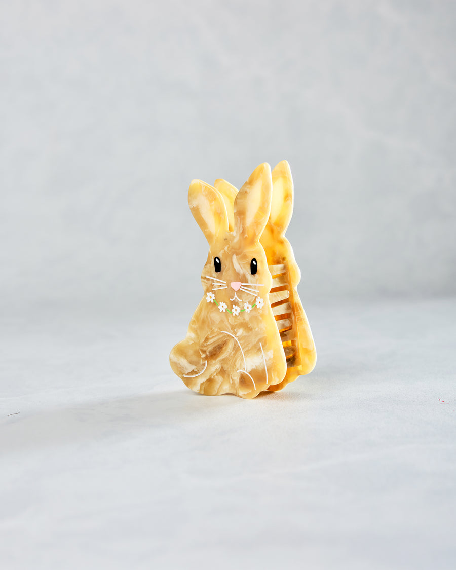 Ivory Combo - Hand Painted Bunny Claw Hair Clip - Solar Eclipse - Printfresh
