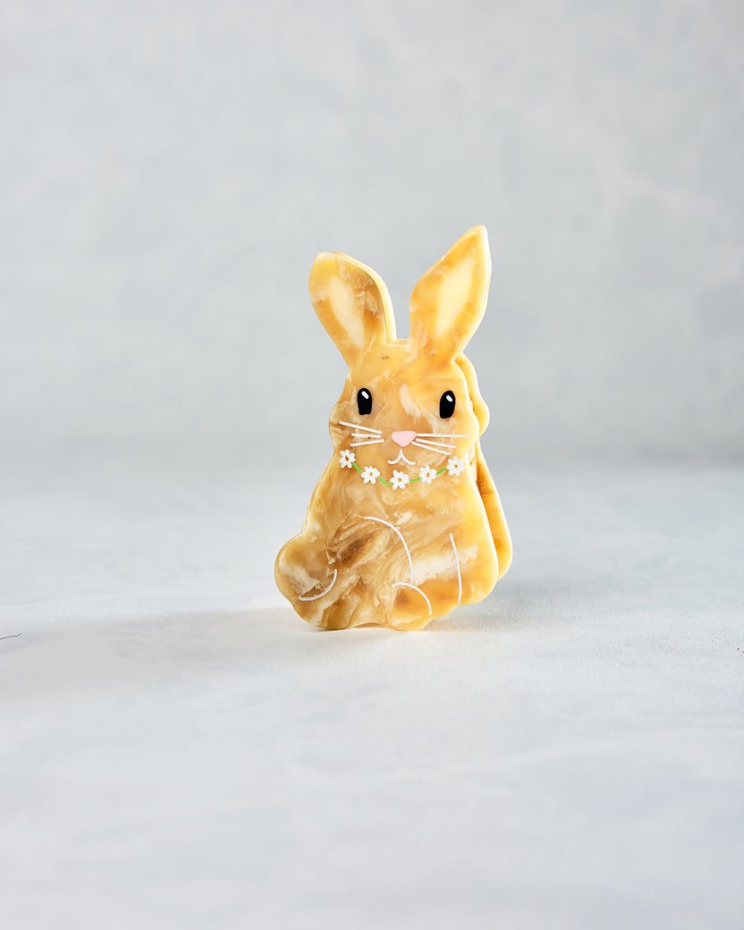 Ivory Combo - Hand Painted Bunny Claw Hair Clip - Solar Eclipse - Printfresh