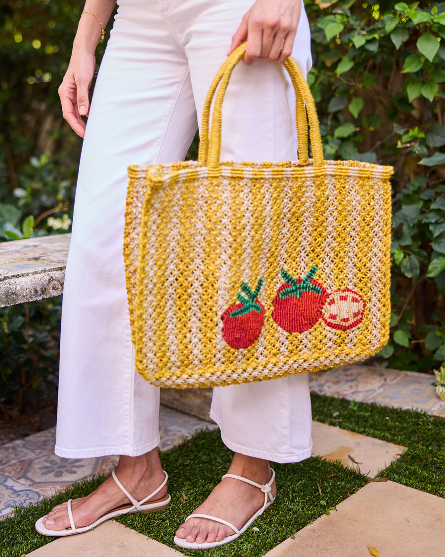 The Jacksons - Tomatoes Yellow Stripe Bag - Multi - Printfresh