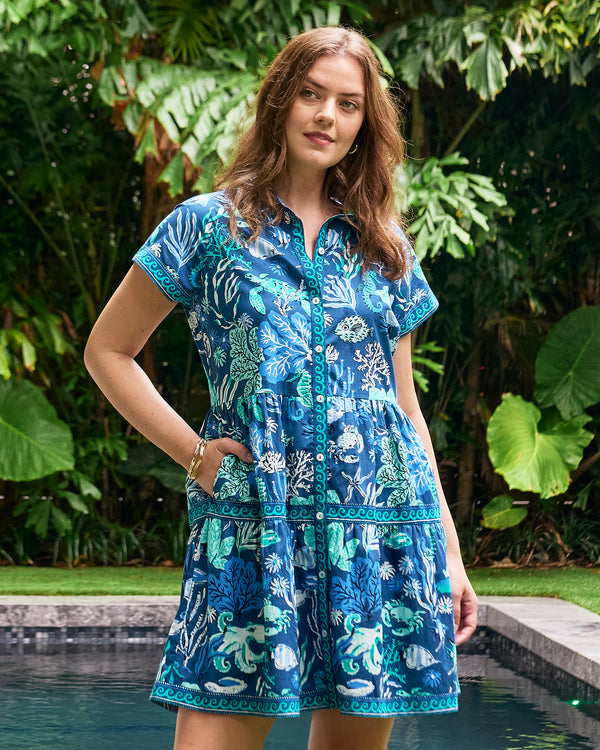 Oceania - Easy Elegance Dress - Navy - Printfresh