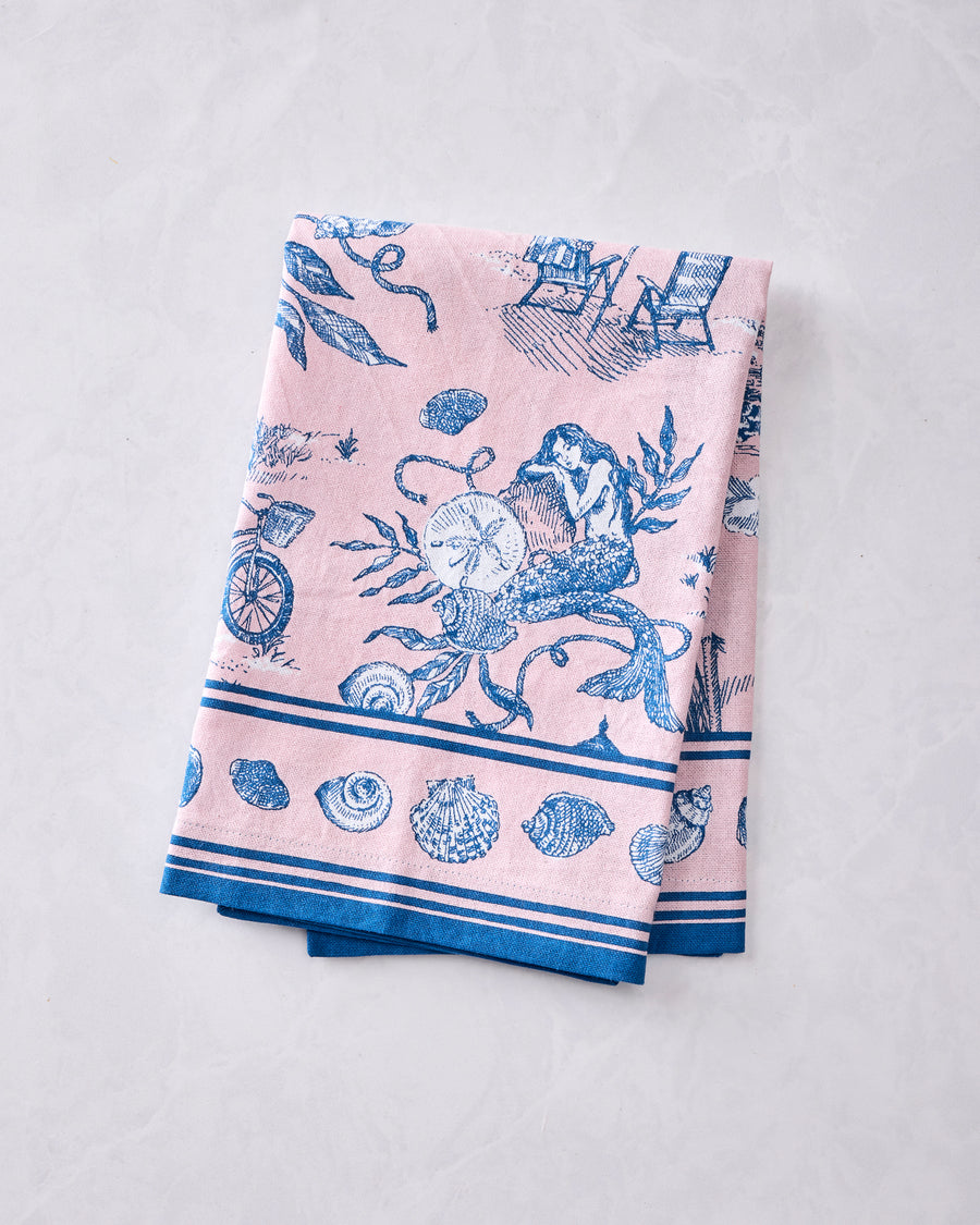 Mermaid Toile - Oversized Napkins Set of 4 - Blush - Printfresh