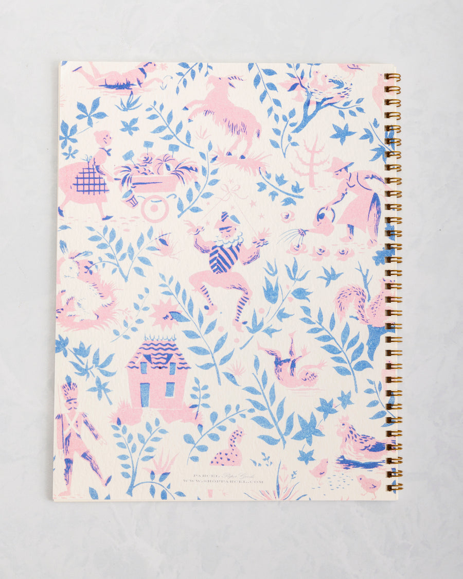 Pink and Blue - French Storybook Notebooks - Pink & Blue scene - Parcel - Printfresh