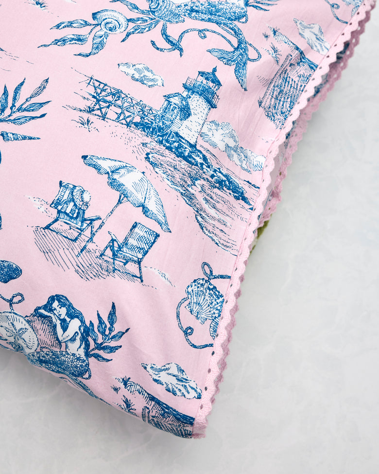Mermaid Toile - Pillowcase Set of 2 - Blush - Printfresh