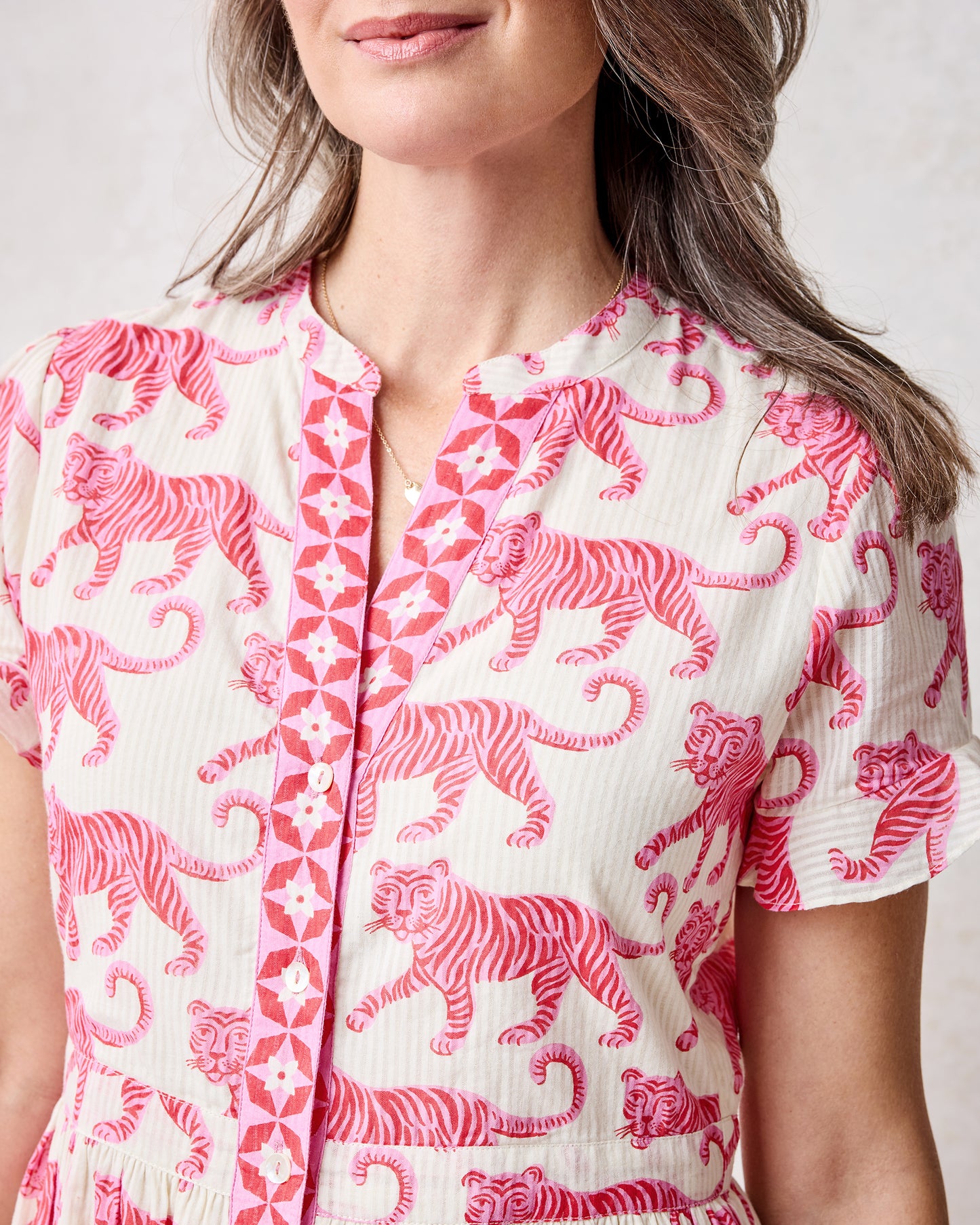 Cat Walk - Cornelia Dress - Coconut Cream - Printfresh