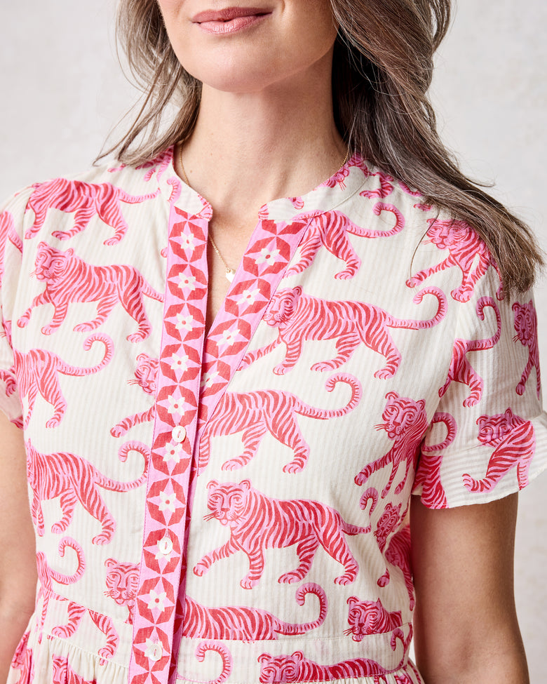 Cat Walk - Cornelia Dress - Coconut Cream - Printfresh