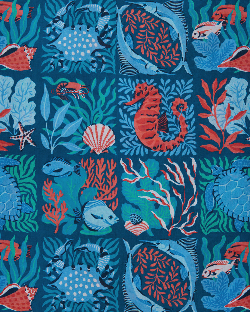 Stained Glass Sea - Siren Dress - Seaside Blue - Printfresh