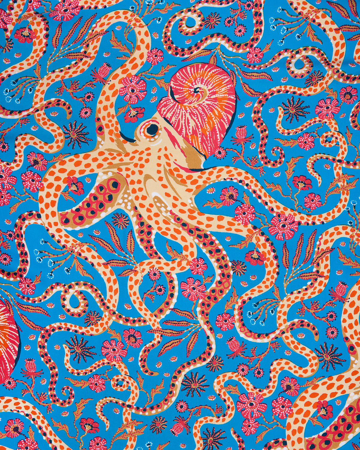 Octopus Isle - Eco Satin Robe - Ocean Eyes - Printfresh