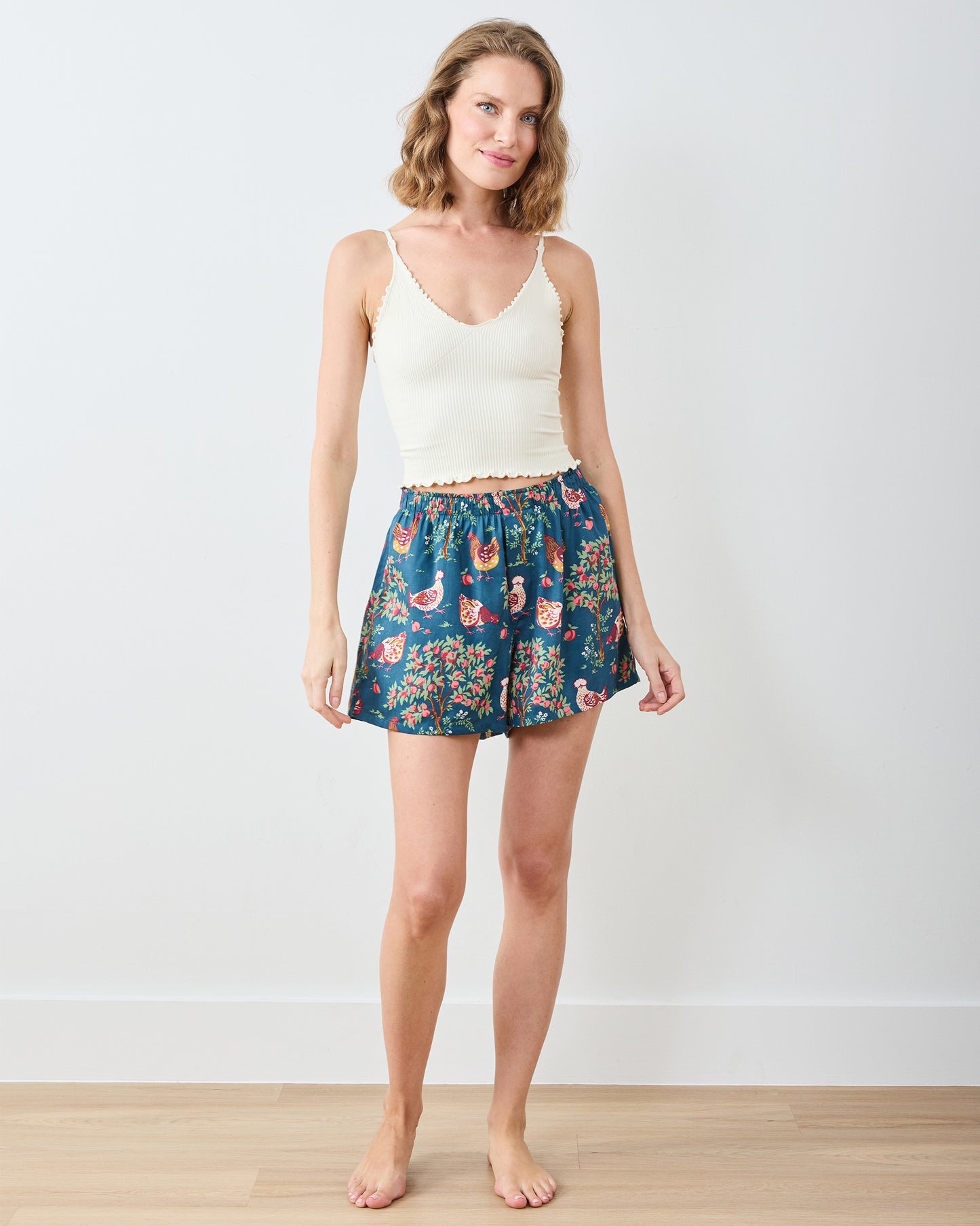 Hen House - Eco Satin Boyfriend Boxer - Navy - Printfresh