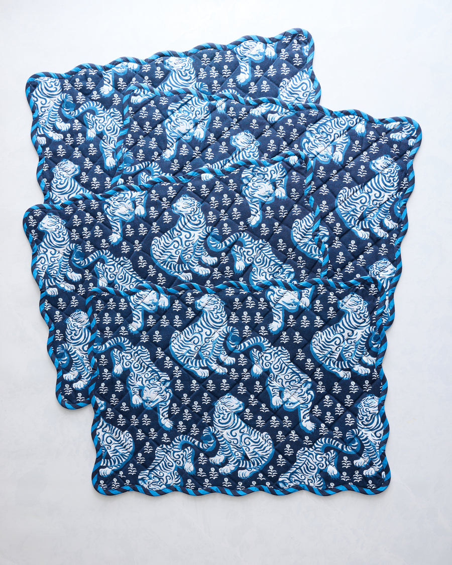 Tiger Queen - Set of 4 Placemats - Indigo - Printfresh