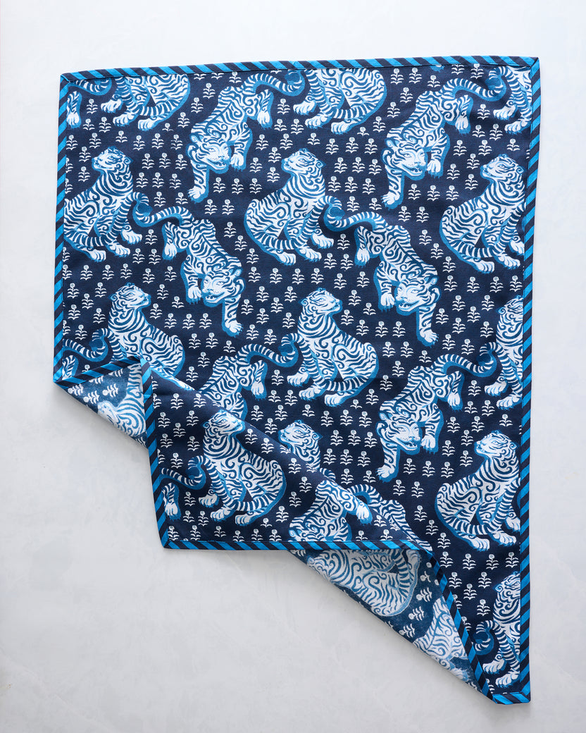 Tiger Queen - Set of 2 Tea Towels - Indigo - Printfresh