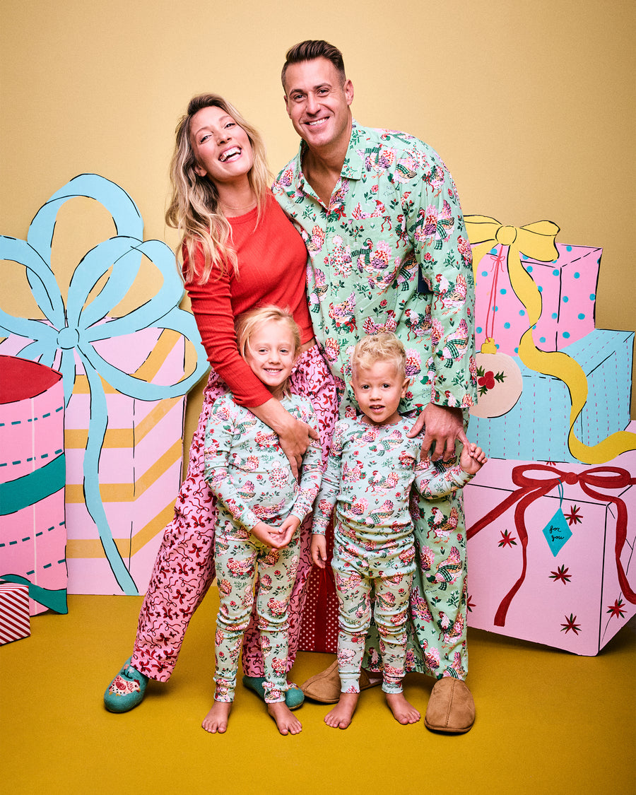 Holiday Hens - Men's Long PJ Set - Sage - Printfresh