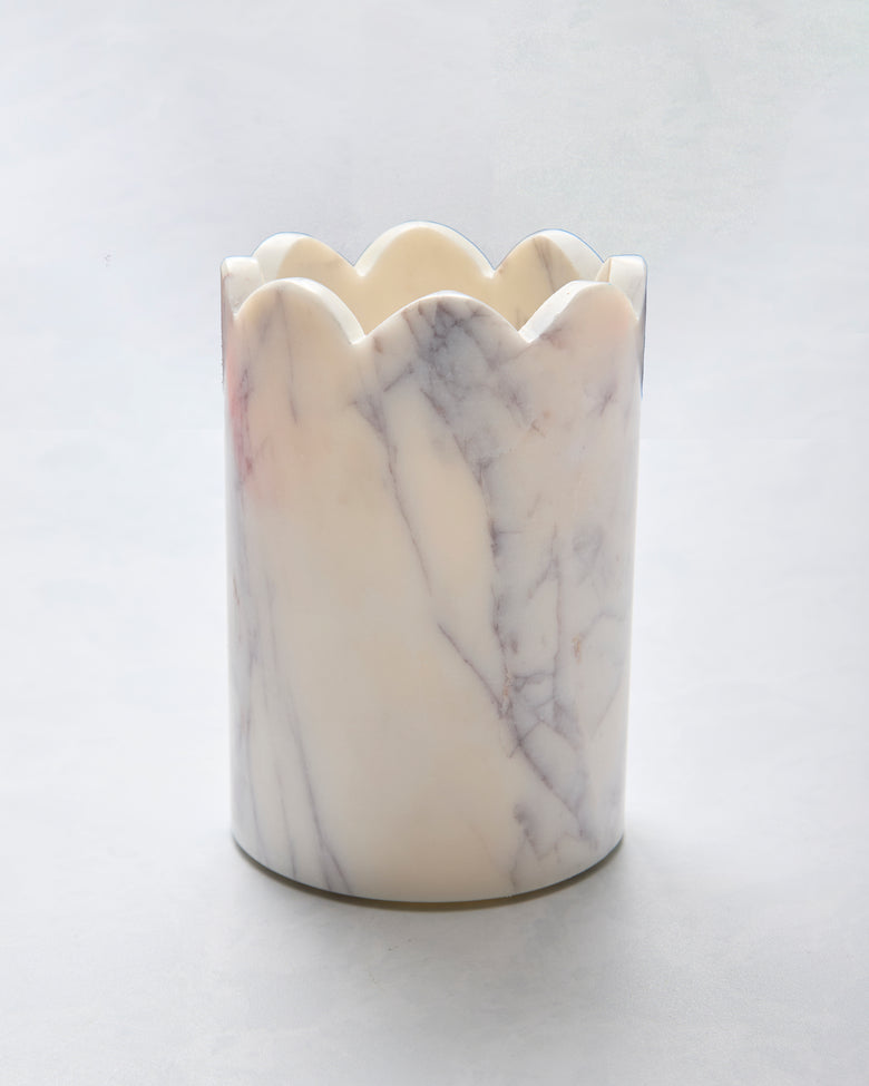 White Marble - Scalloped Wine & Champagne Chiller - 8 Oak Lane - Printfresh