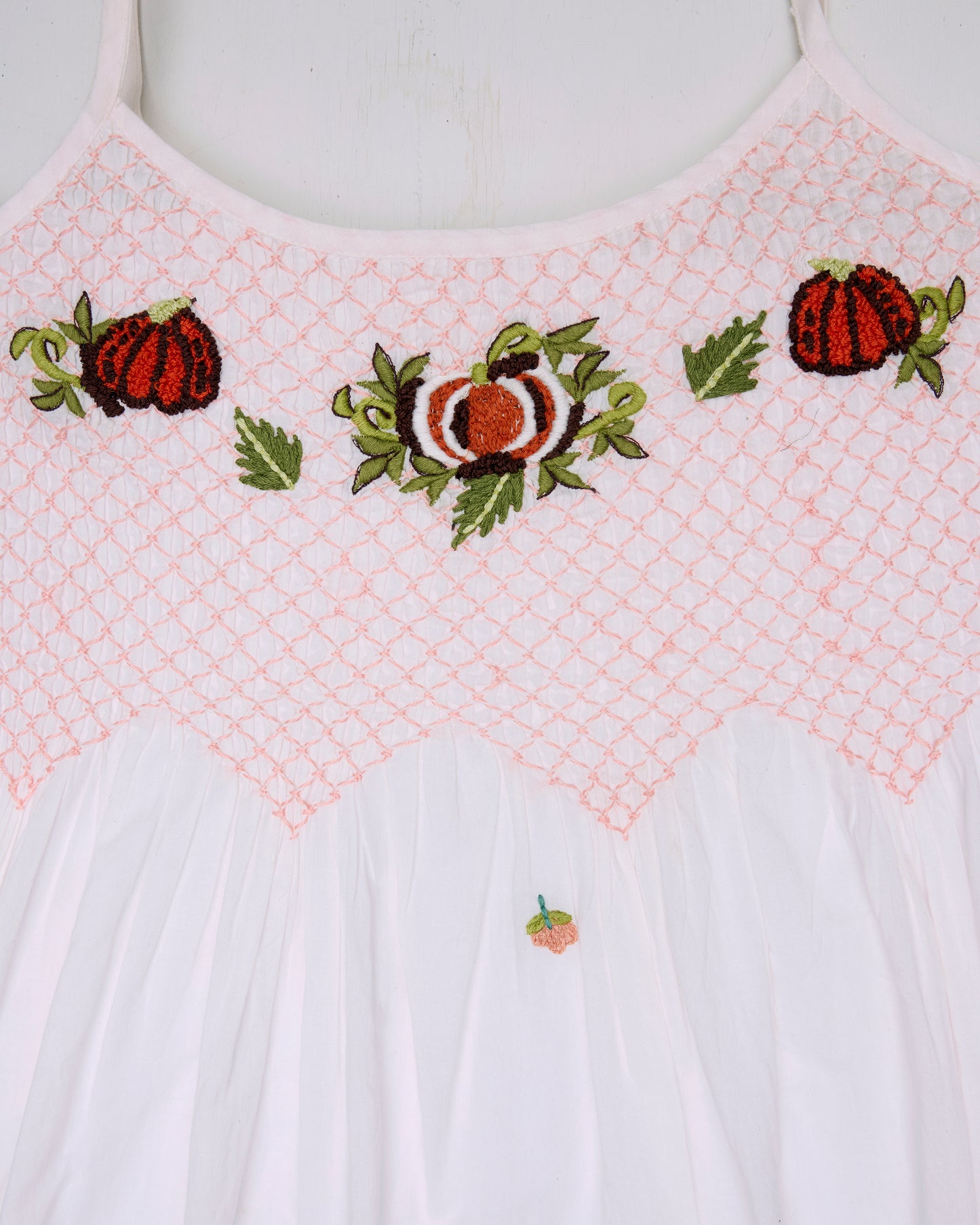 Embroidered Pumpkins - Naya Nightie - Natural