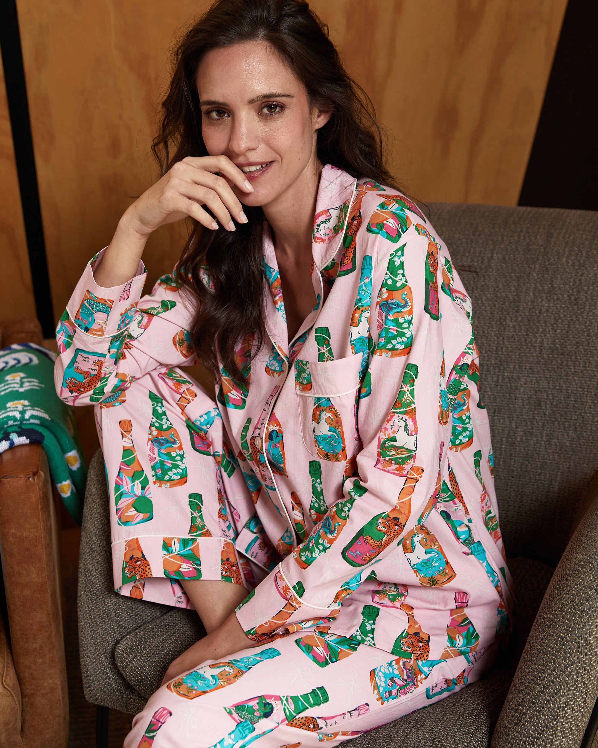 New LUCKY BRAND Ladies 3 Piece Pajama Set Includes SS Shirt, Pants