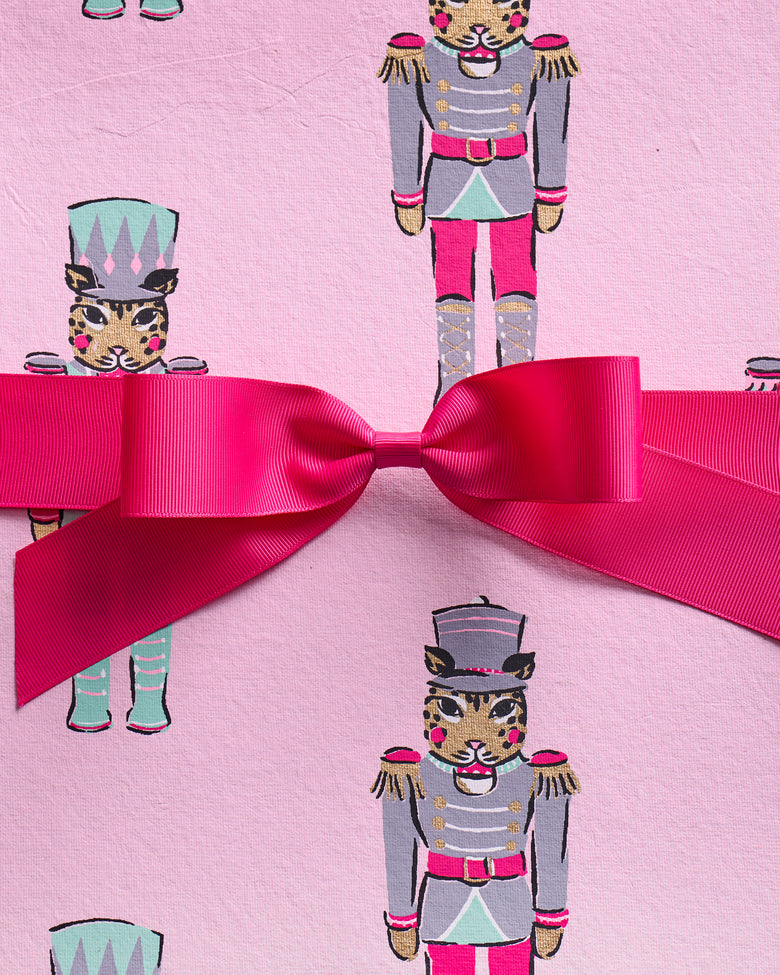 Leopard Nutcrackers - Paper Gift Box - Pink Candy Cane - Printfresh