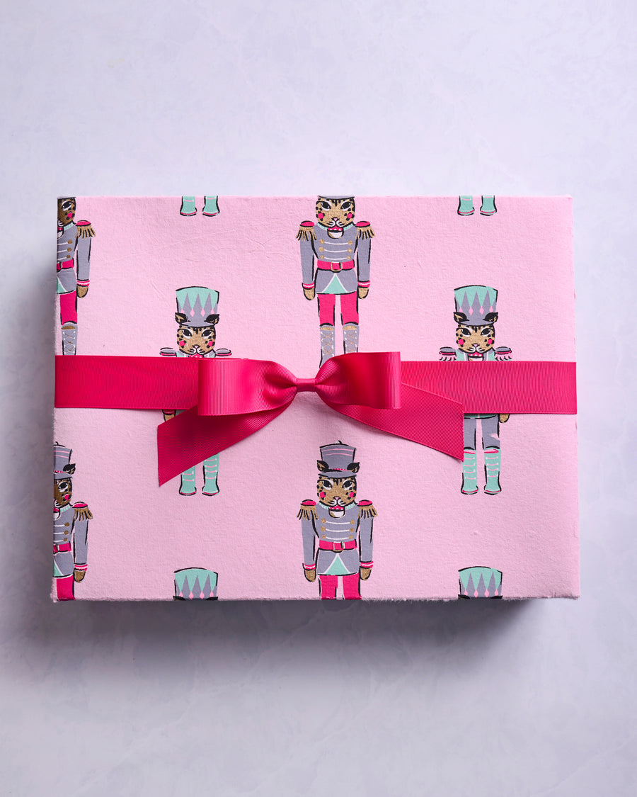 Leopard Nutcrackers - Paper Gift Box - Pink Candy Cane - Printfresh