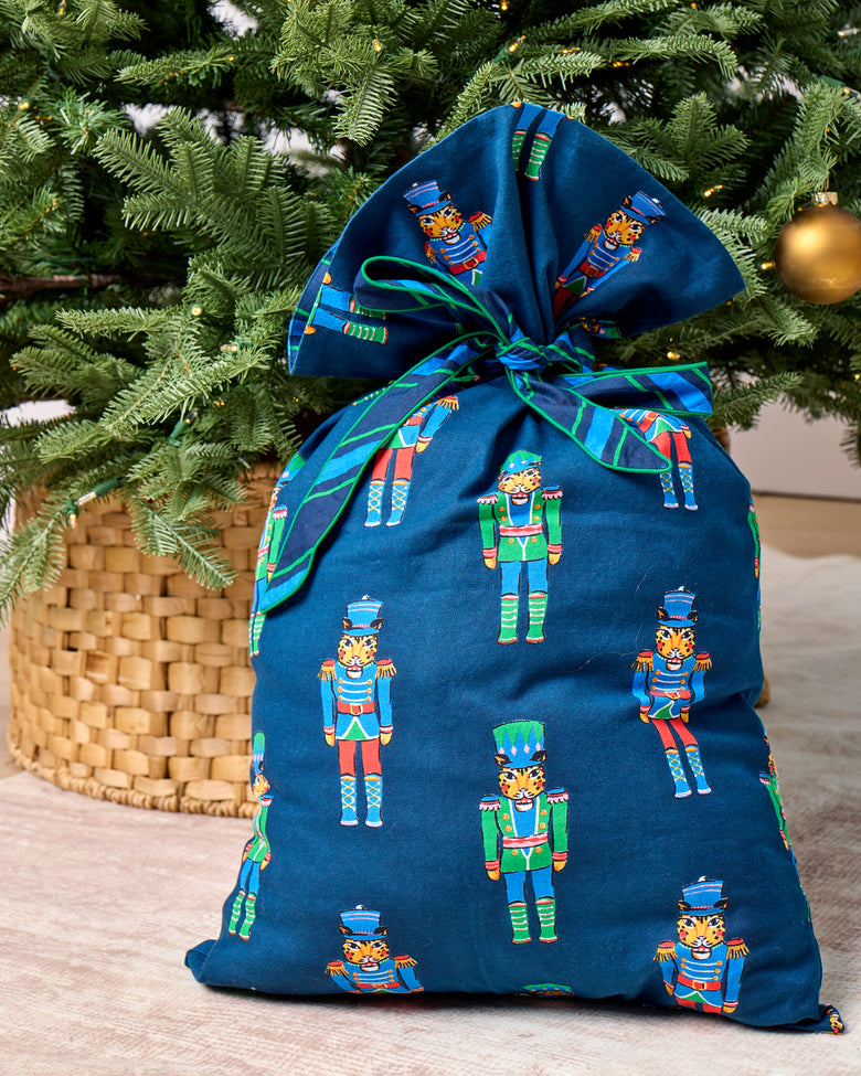 Leopard Nutcrackers - Gift Sack - Navy - Printfresh