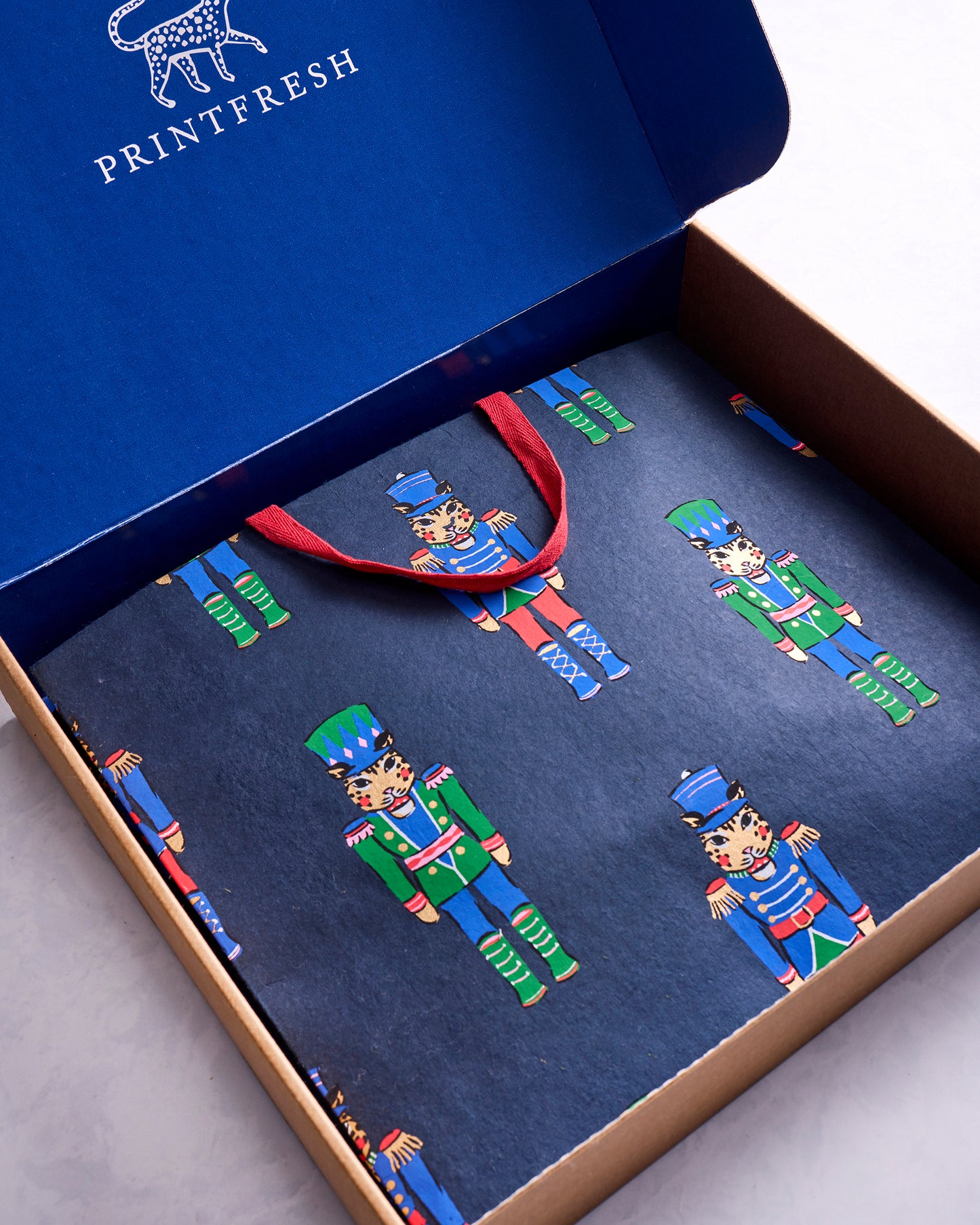 Leopard Nutcrackers - Gift Wrapping - Navy - Printfresh