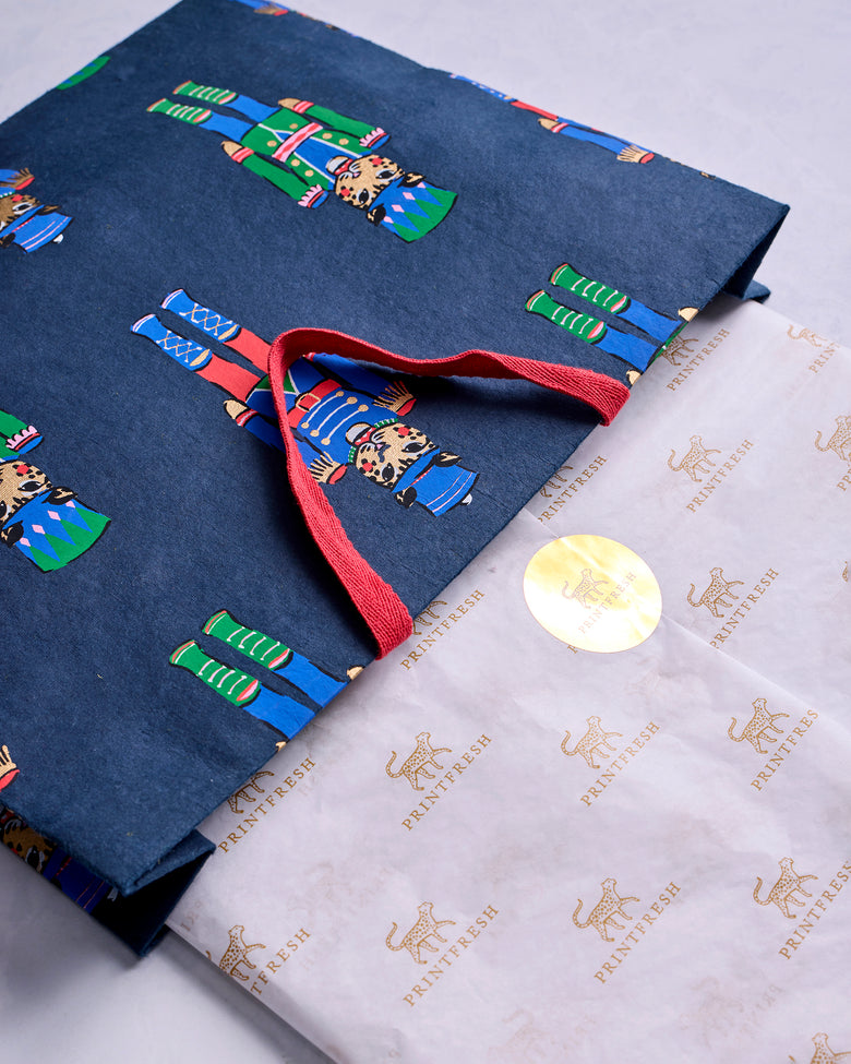 Leopard Nutcrackers - Gift Wrapping - Navy - Printfresh