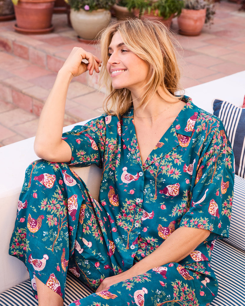 Hen House - Petite Eco Satin Wildest Dreams Set - Navy - Printfresh