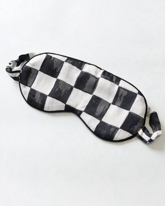 Courtly Check Bagheera - Eco Satin Eye Mask - Floral - Printfresh