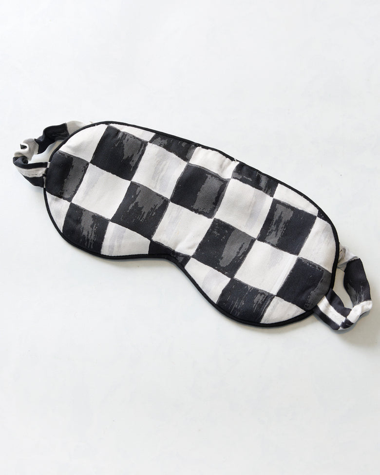 Courtly Check Bagheera - Eco Satin Eye Mask - Floral - Printfresh