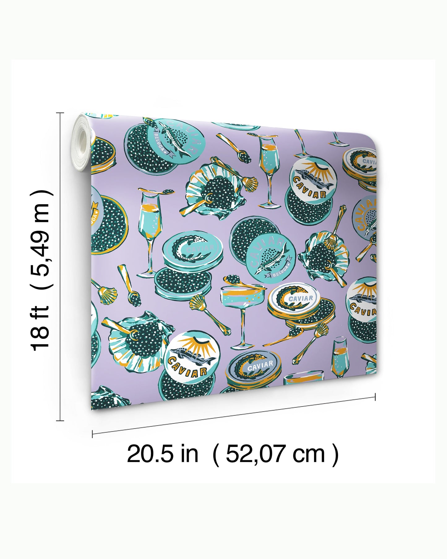 Champagne & Caviar - Peel & Stick Wallpaper - Lavender - Printfresh