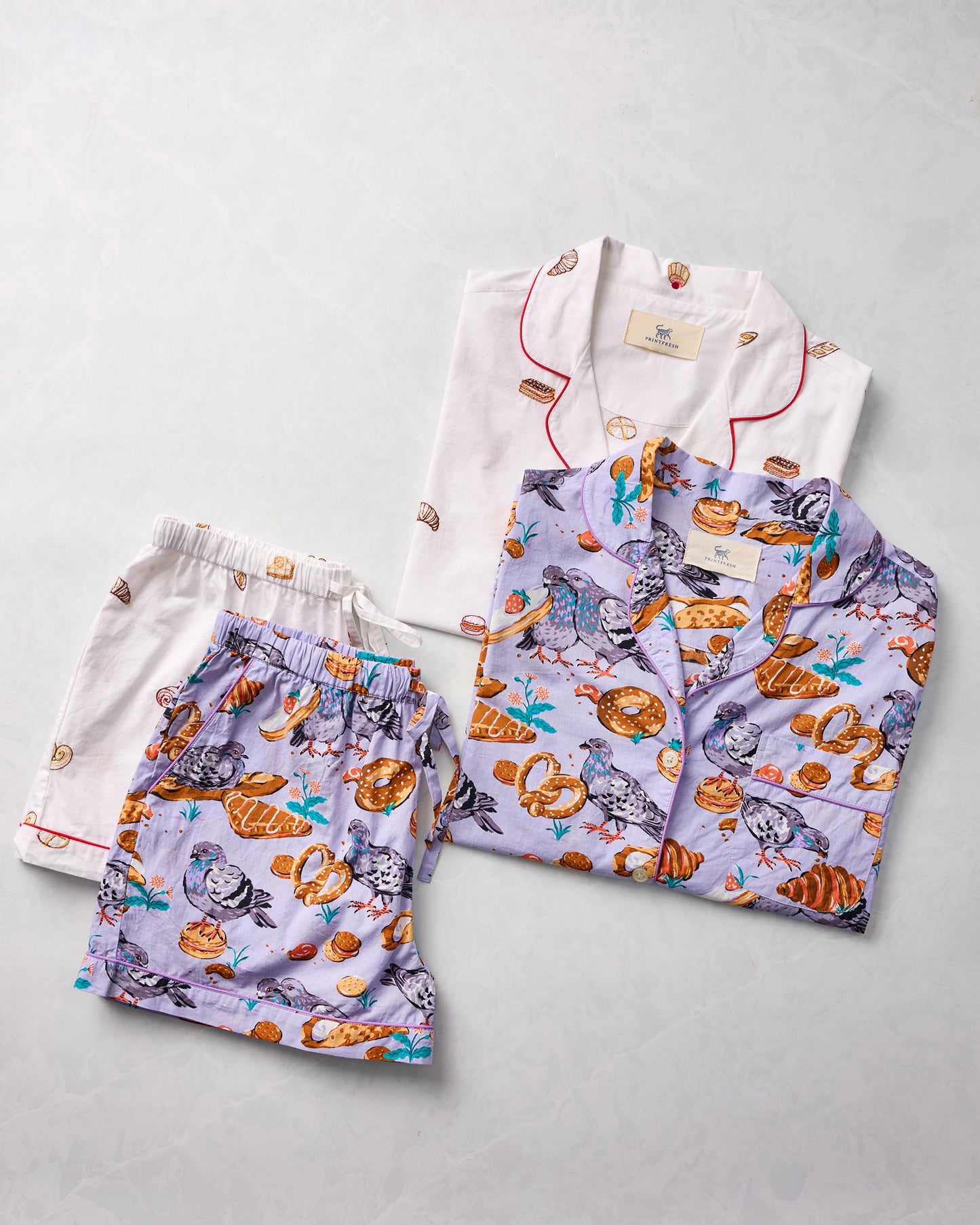 Peckish Pastries & Freshly Baked - Short PJ Set Bundle - Multi - Printfresh