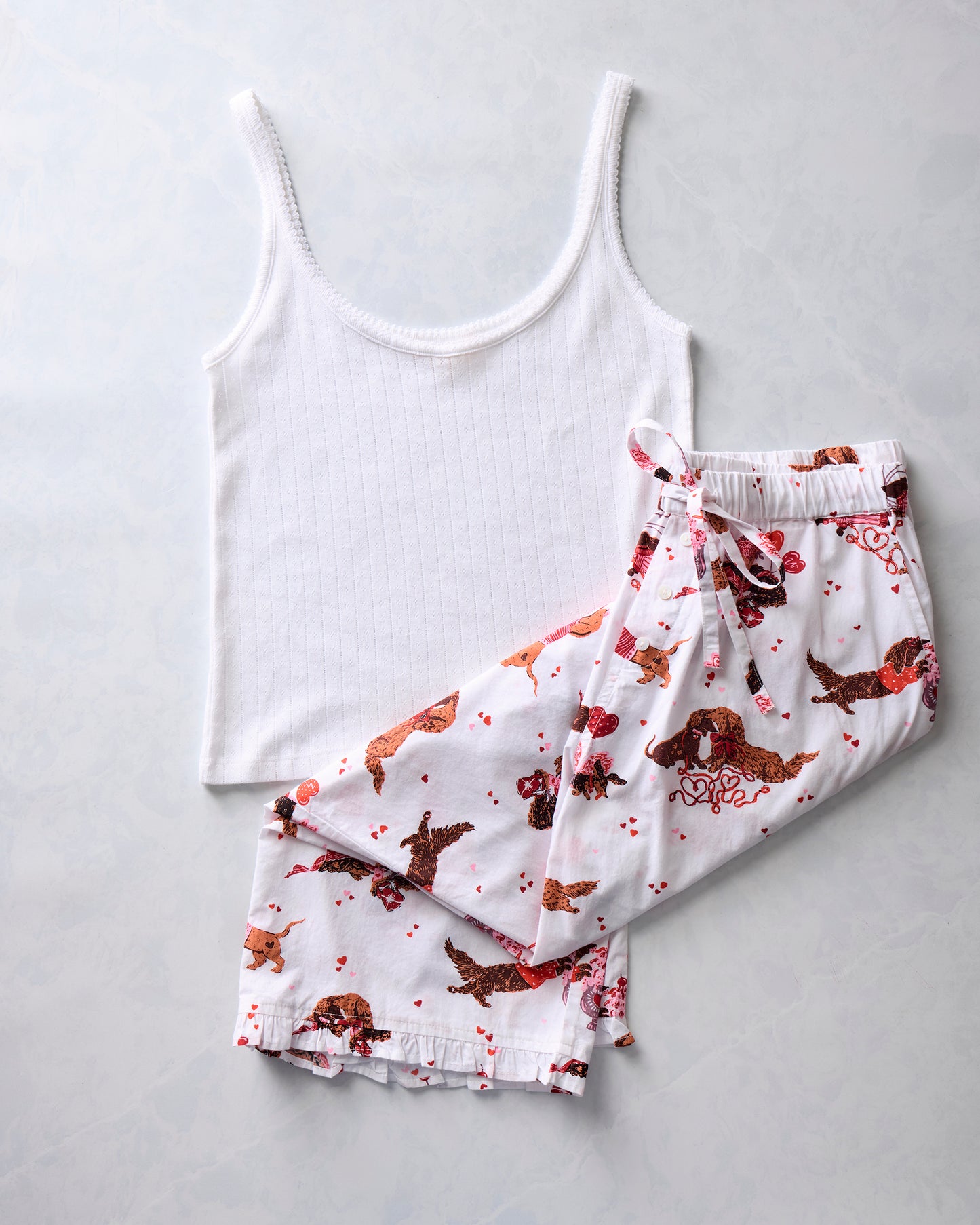Dachshund Date - Esme Tank & Ruffle Cropped PJ Pants Bundle - Multi - Printfresh
