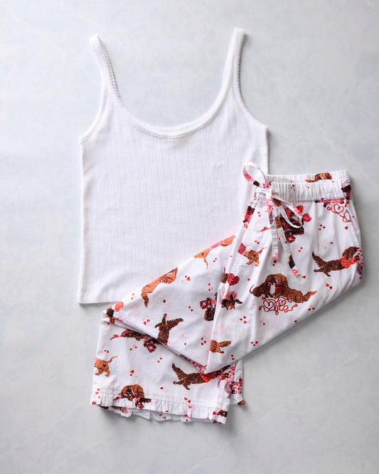 Dachshund Date - Esme Tank & Ruffle Cropped PJ Pants Bundle - Multi - Printfresh