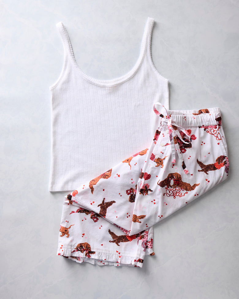 Dachshund Date - Esme Tank & Ruffle Cropped PJ Pants Bundle - Multi - Printfresh