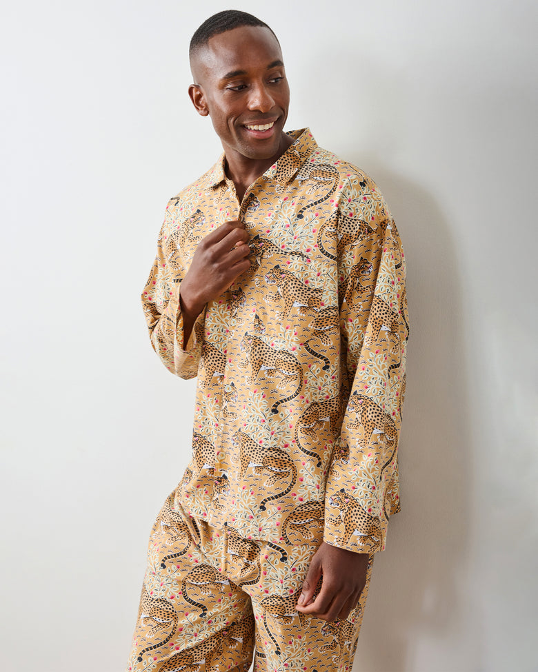 Bagheera - Men's Lightweight Flannel Long PJ Set - Tobacco - Printfresh