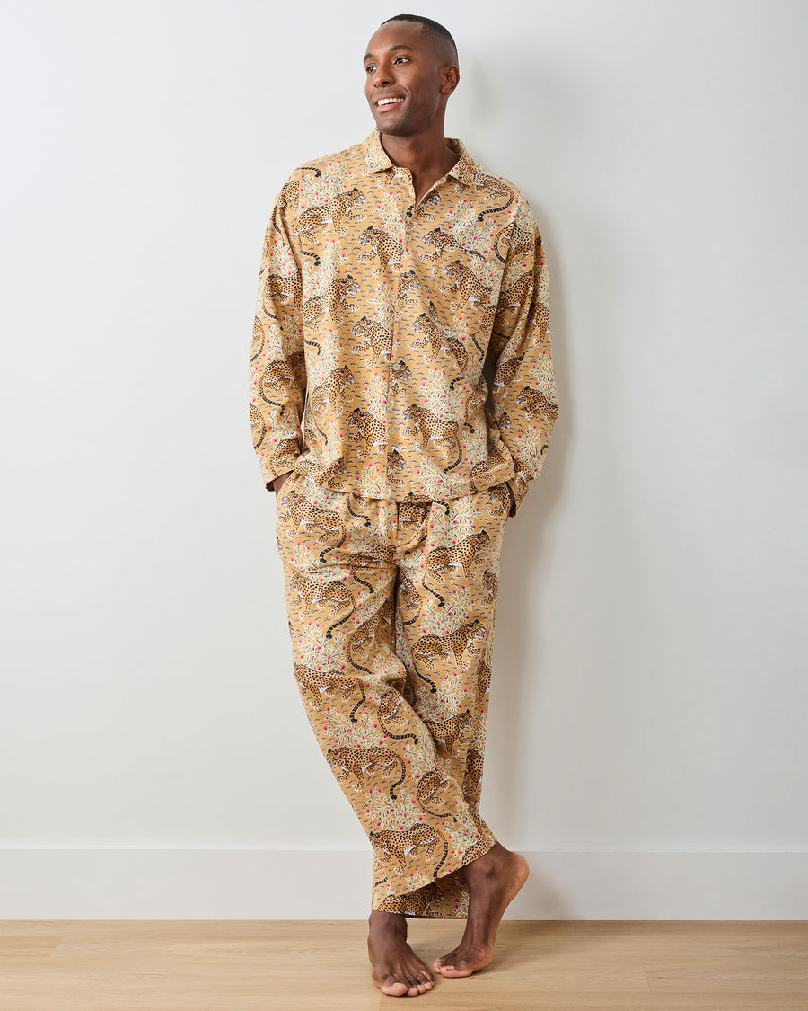 Bagheera - Men's Lightweight Flannel Long PJ Set - Tobacco - Printfresh