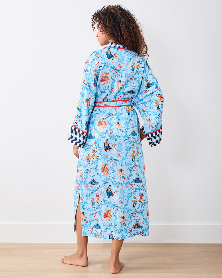 Nutcracker Dreams - Eco Satin Robe - Blue Slipper - Printfresh