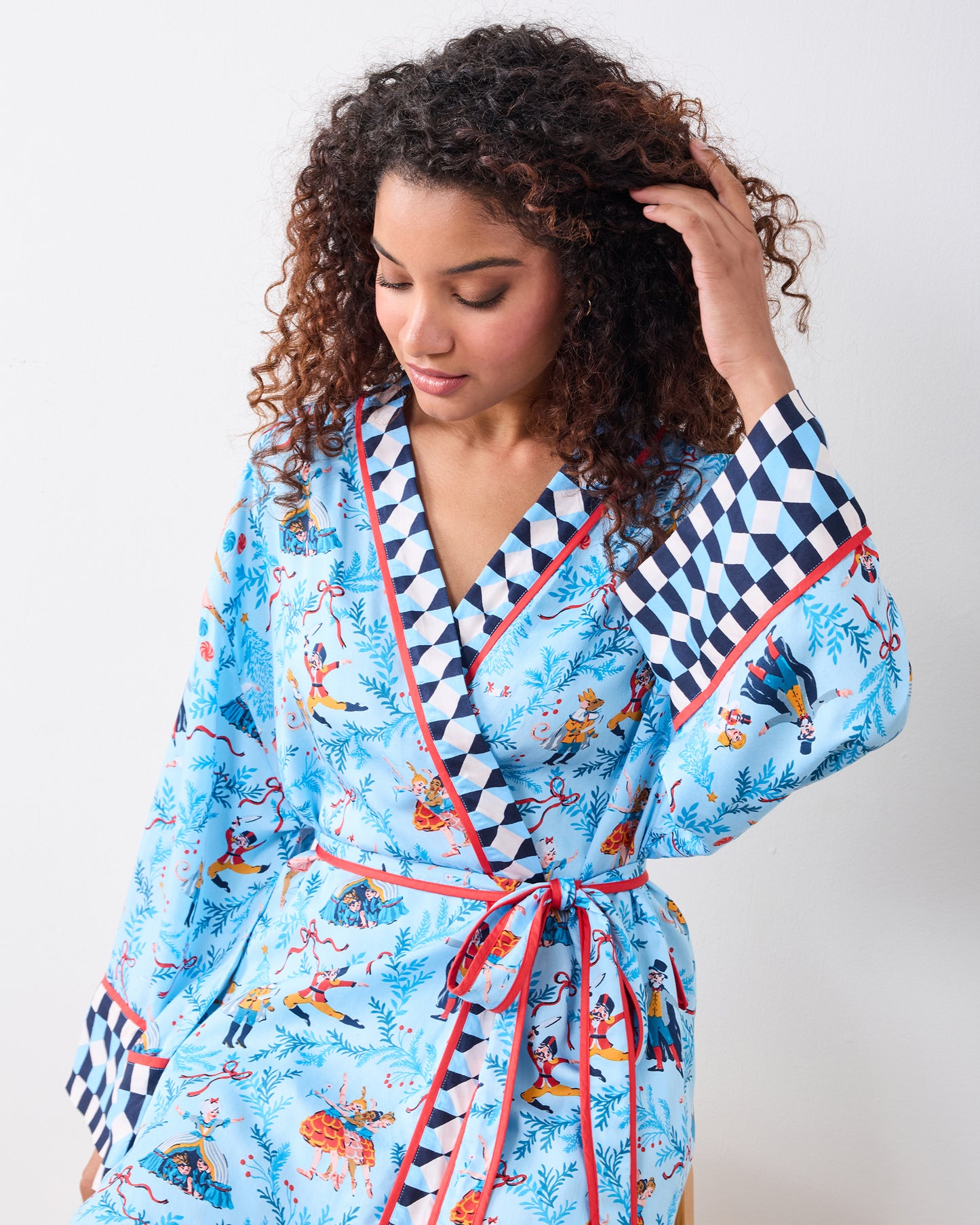 Nutcracker Dreams - Eco Satin Robe - Blue Slipper - Printfresh