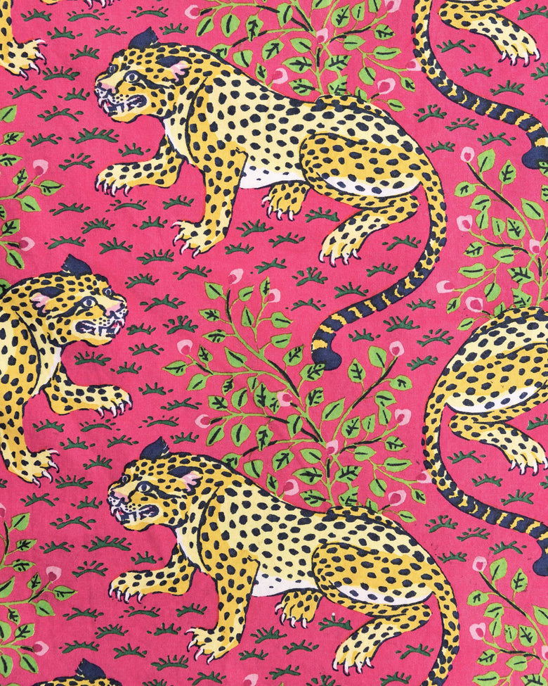 Bagheera - Short Sleeve Top & Long Pants Set - Hot Pink - Printfresh