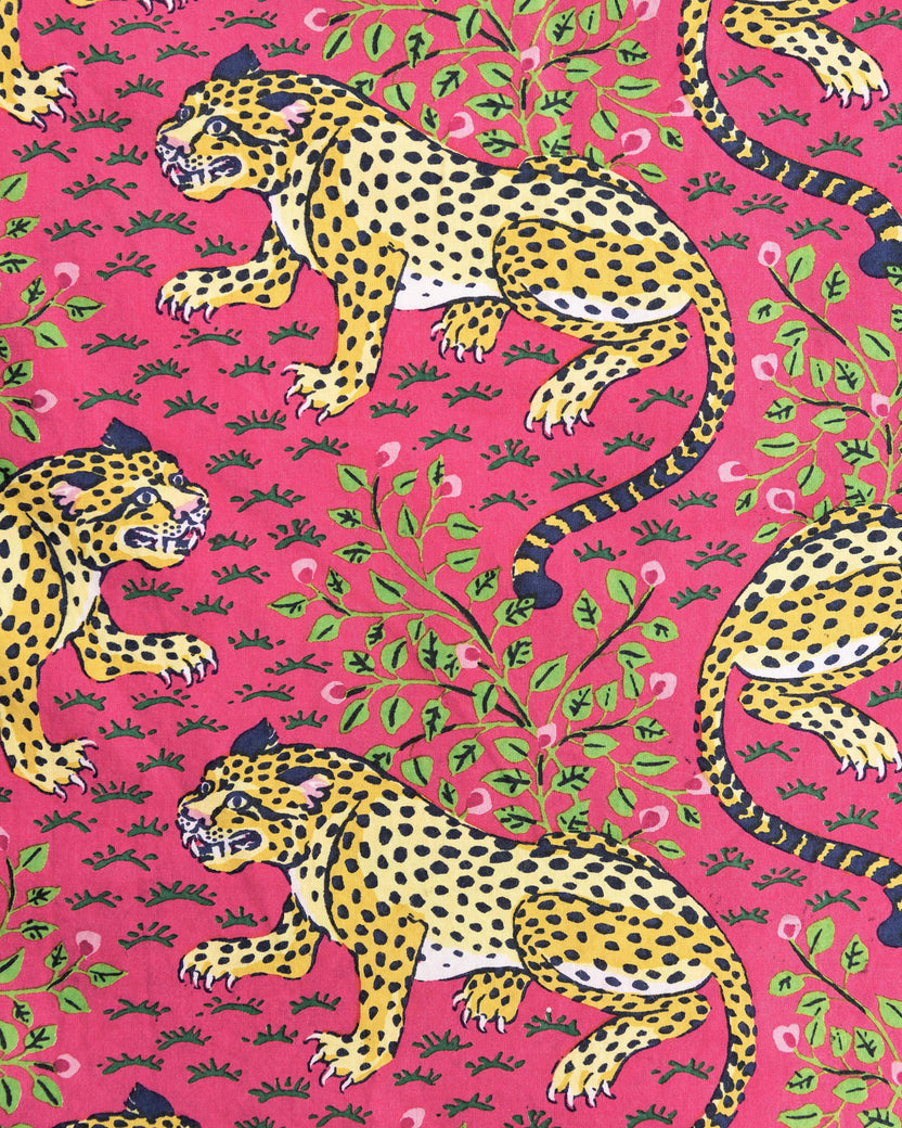 Bagheera - Short Sleeve Top & Long Pants Set - Hot Pink - Printfresh