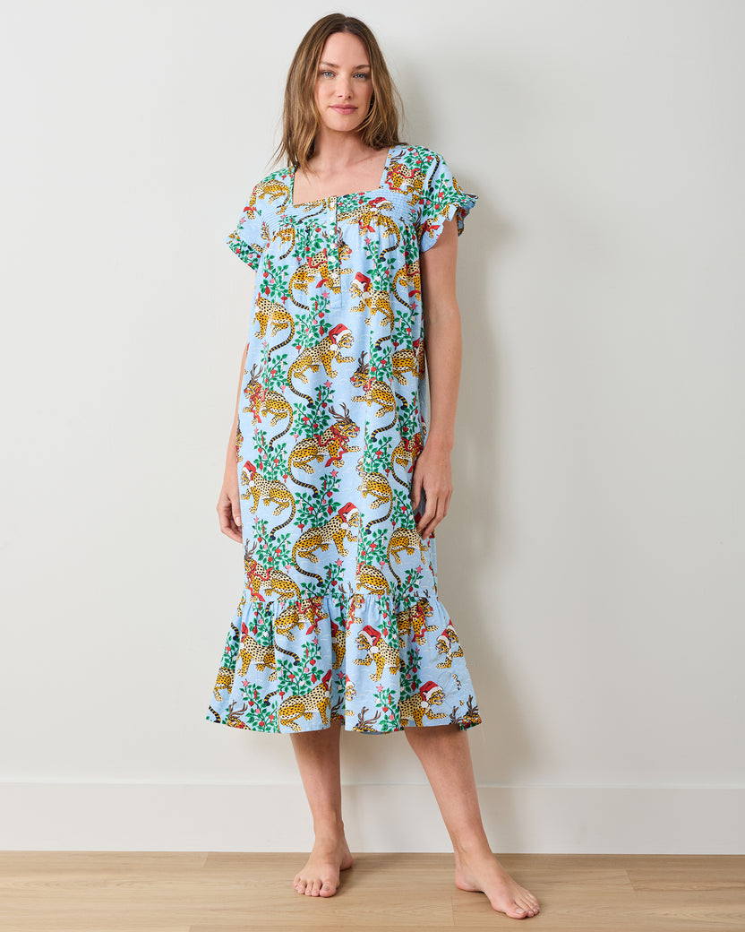 Very Merry Bagheera - Daylight Nightgown - Pale Blue - Printfresh